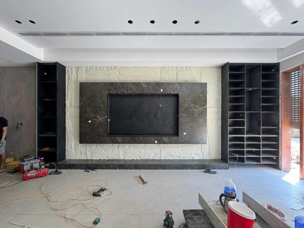 Tấm ốp tường PU giả đá mới không ron vân cao 8 cm 10 Hướng dẫn thi công tấm ốp tường PU giả đá đơn giản nhất