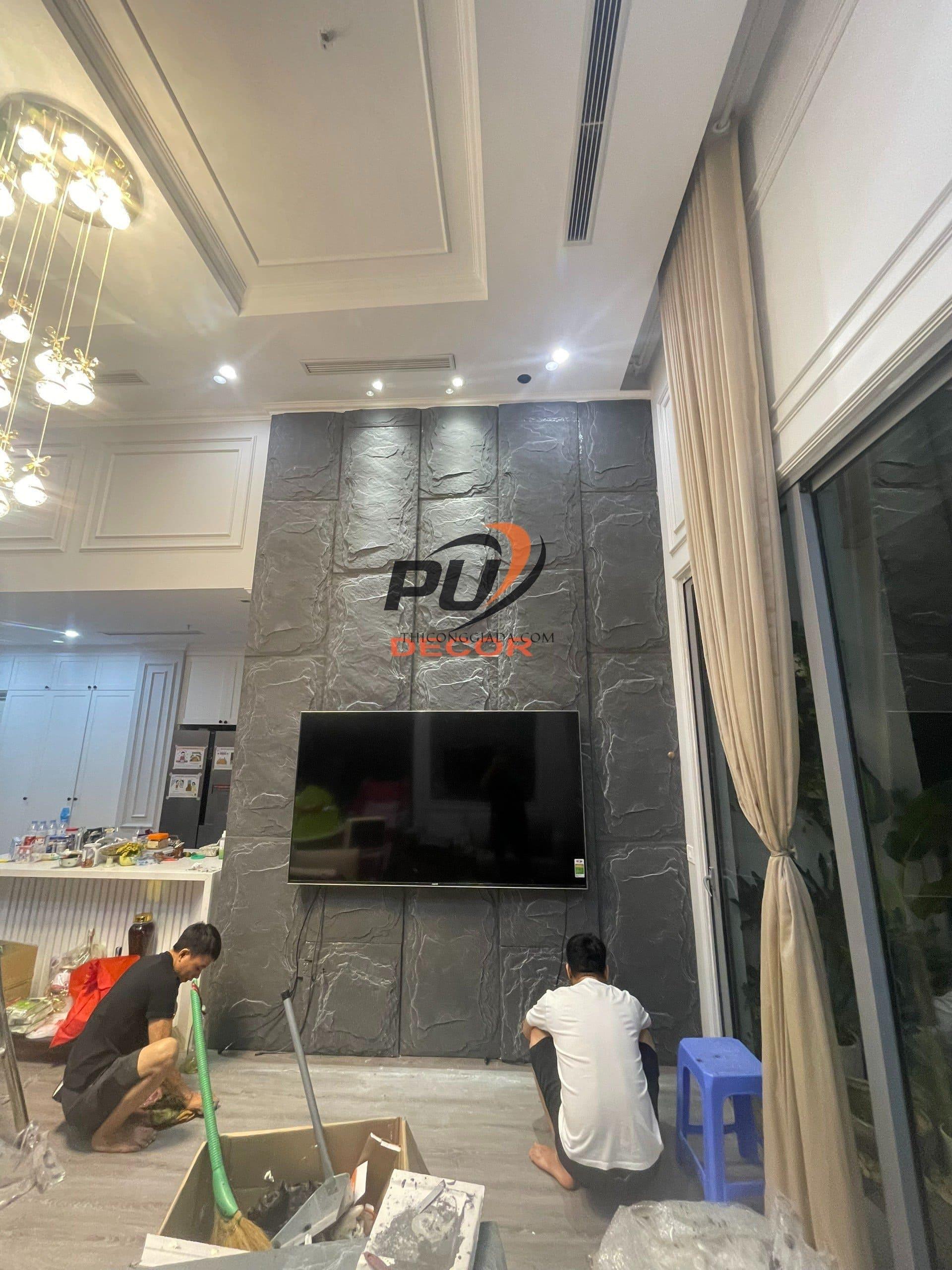 Tự thi công tấm pu giả đá